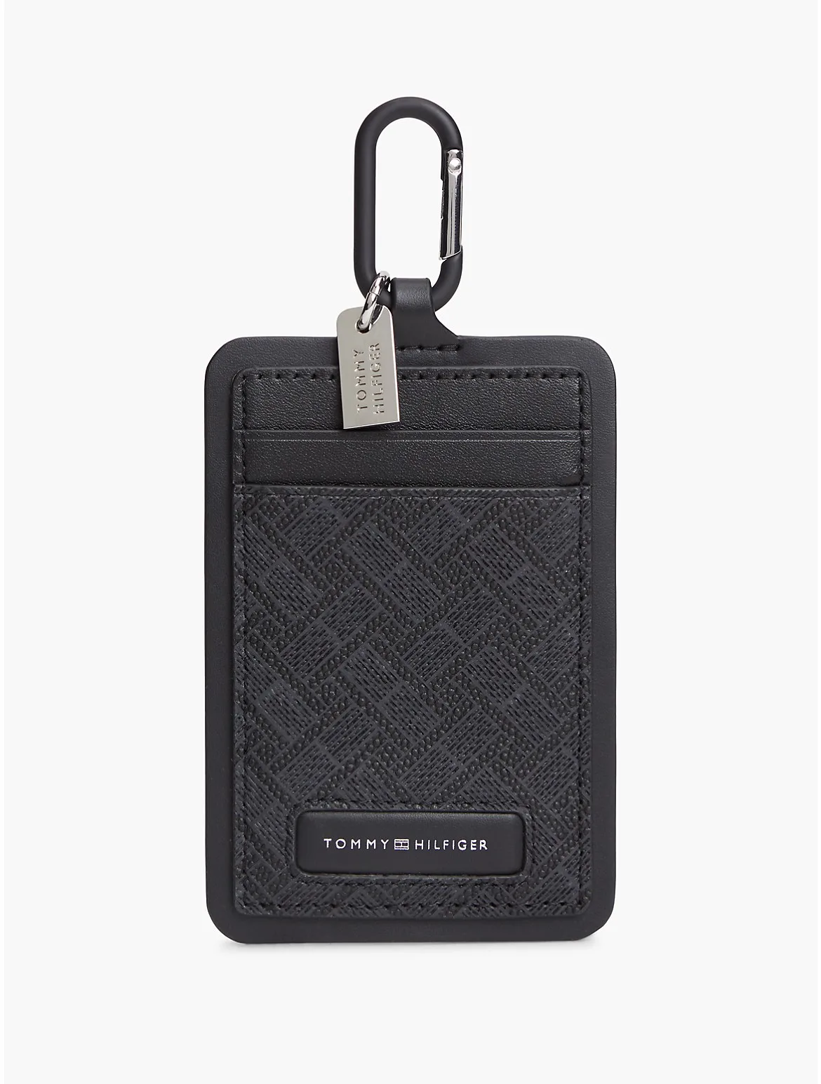 Embossed Leather Keychain Card Holder by Tommy Hilfiger