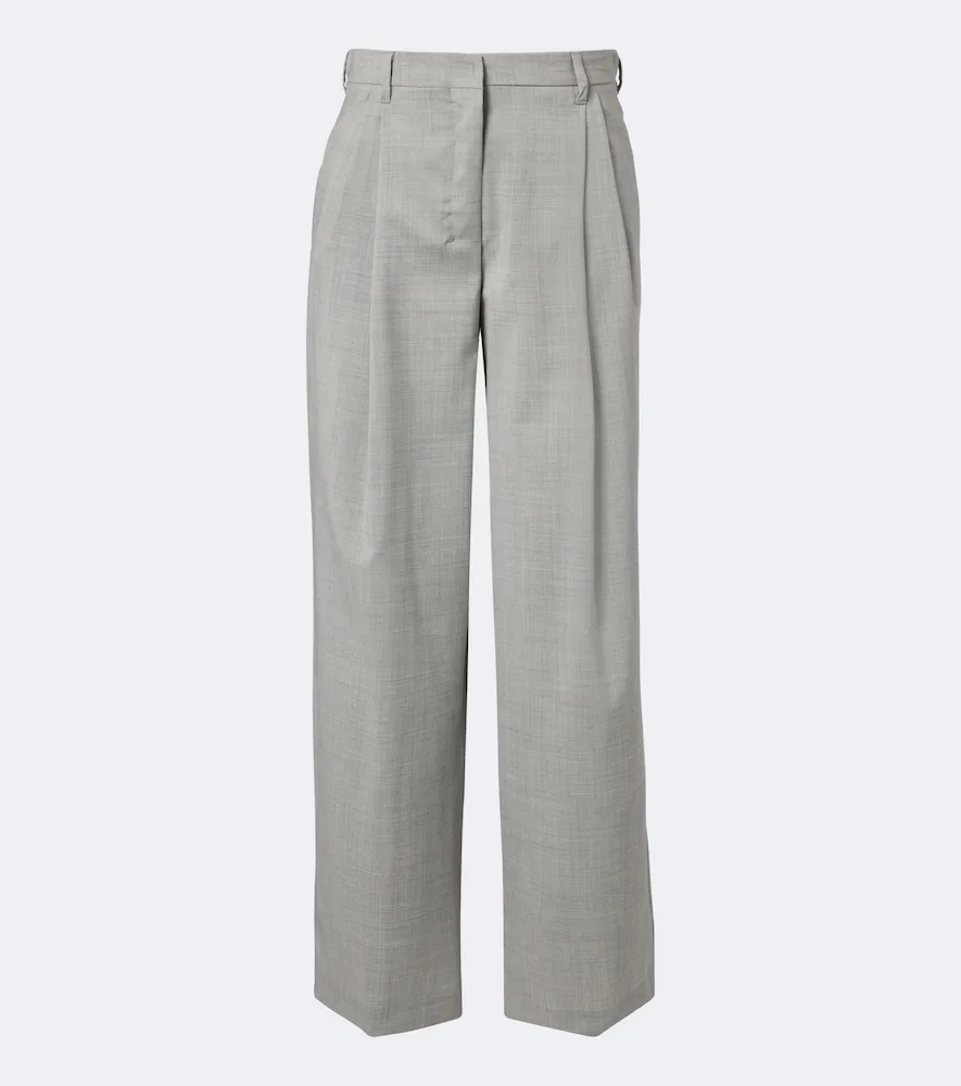 Wide-Leg Pleated Virgin Wool Pants by 'S Max Mara