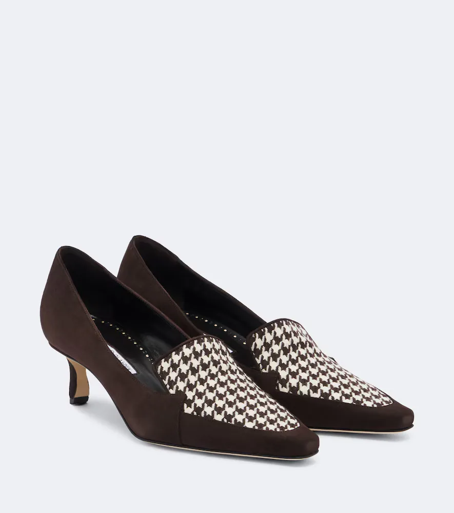 Petusi Houndstooth Suede Pumps by Manolo Blahnik