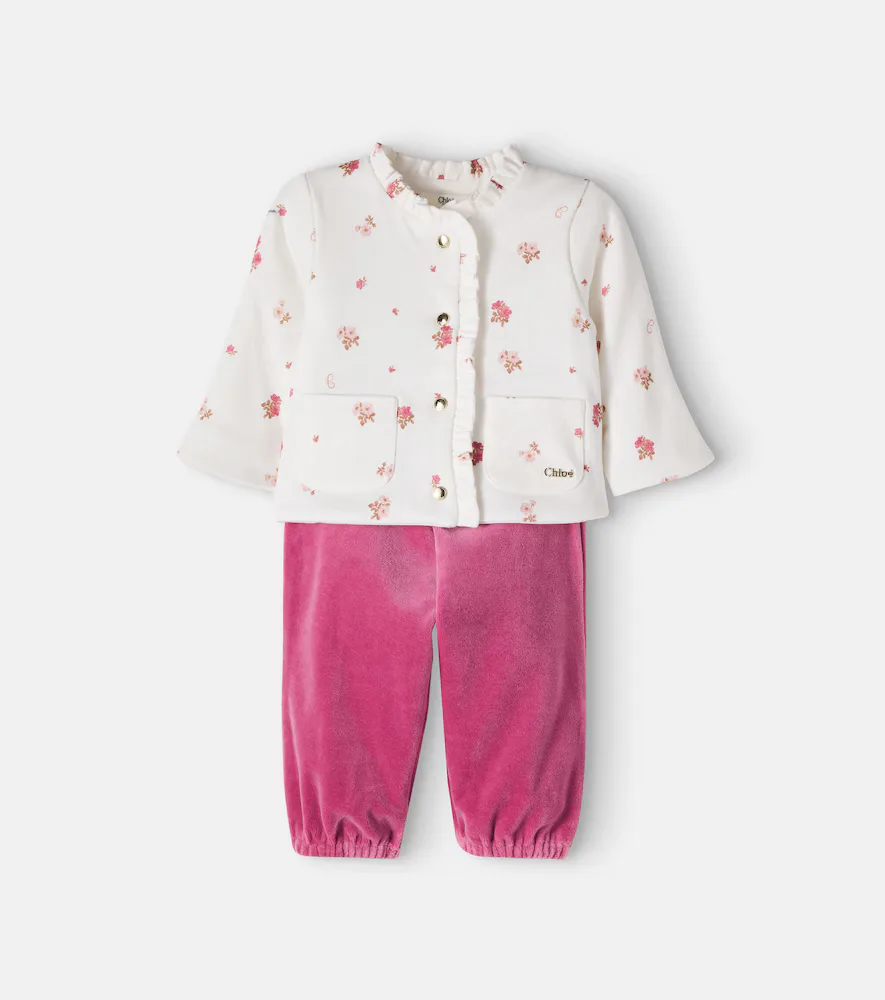 Floral Cotton Cardigan and Pants Set by Chloe Kids
