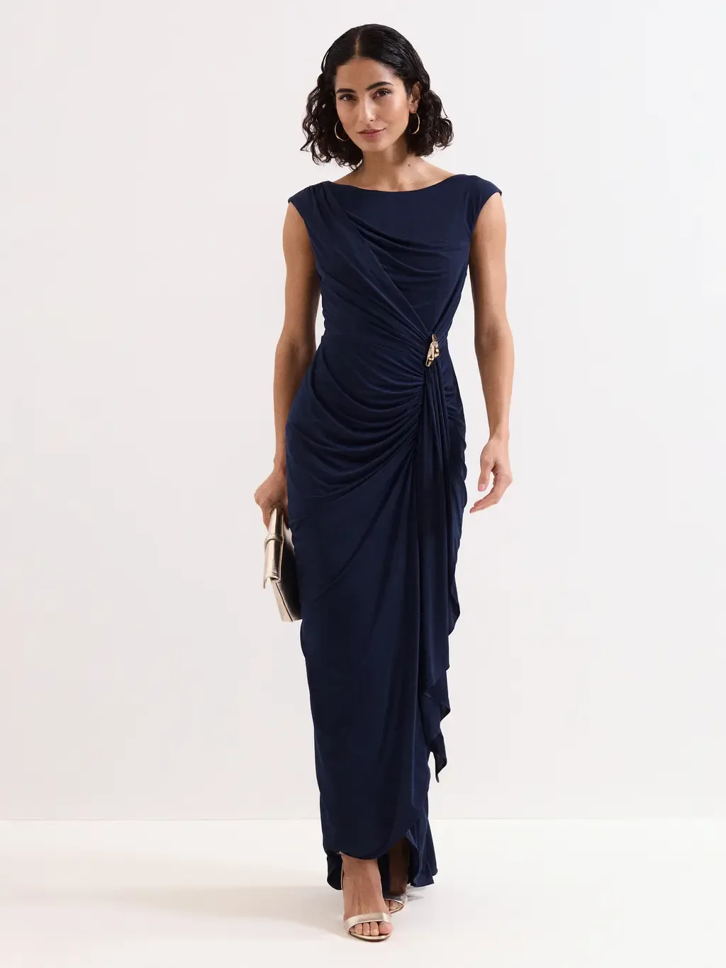 Donna Ruched Detail Maxi Dress