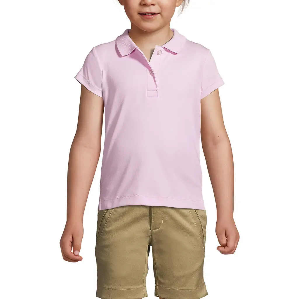 School Uniform Short Sleeve Feminine Fit Interlock Polo Shirt by Lands' End