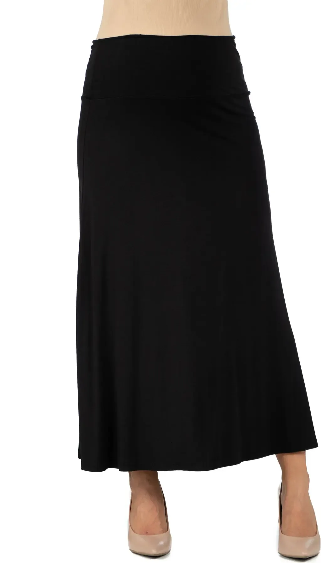 Maternity Elastic Waist Maxi Skirt