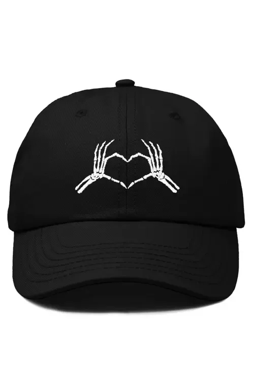 Skeleton Heart Embroidered Dad Hat by Dalix
