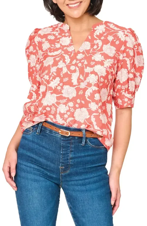 Notch Neck Pullover Top by GIBSONLOOK