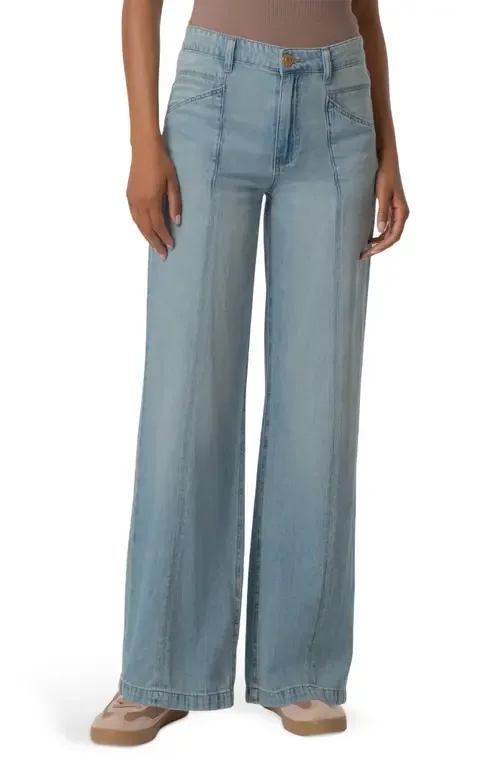 Jodi High Waist Relaxed Straight Leg Cotton & Linen Jeans by KUT from the Kloth