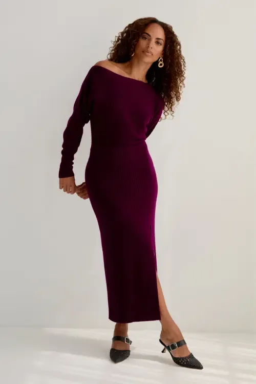 The Cashmere Off Shoulder Sweater Dress by KADA