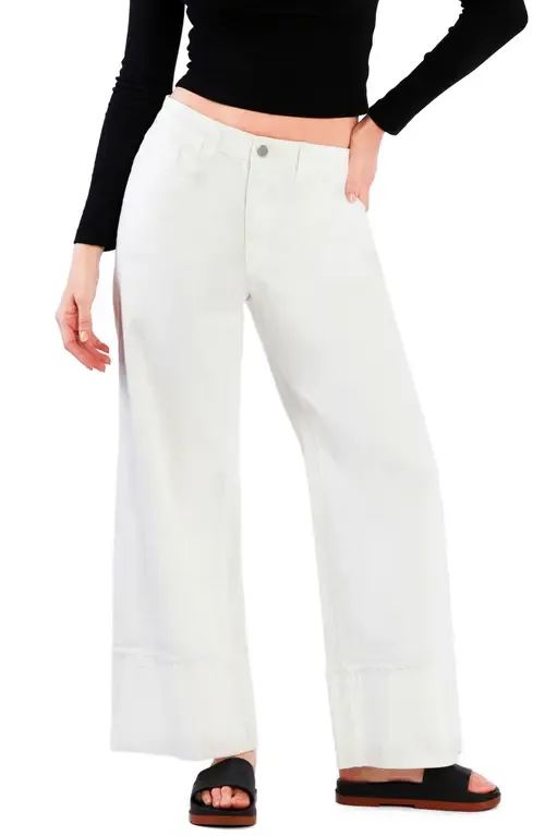 Issy Cuffed Ankle Wide Leg Jeans by Wash Lab Denim