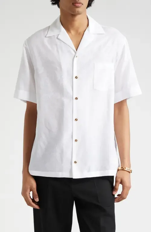 Barocco Jacquard Camp Shirt by Versace