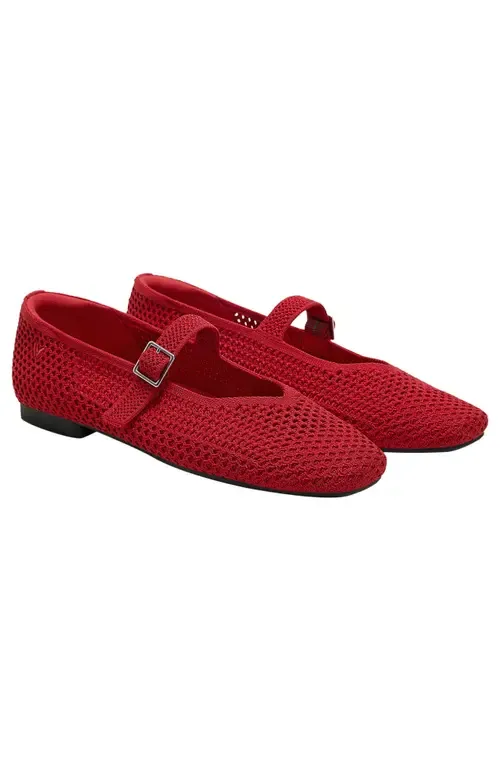 Margot Mary-Jane Square-Toe Ballet Flats by VIVAIA