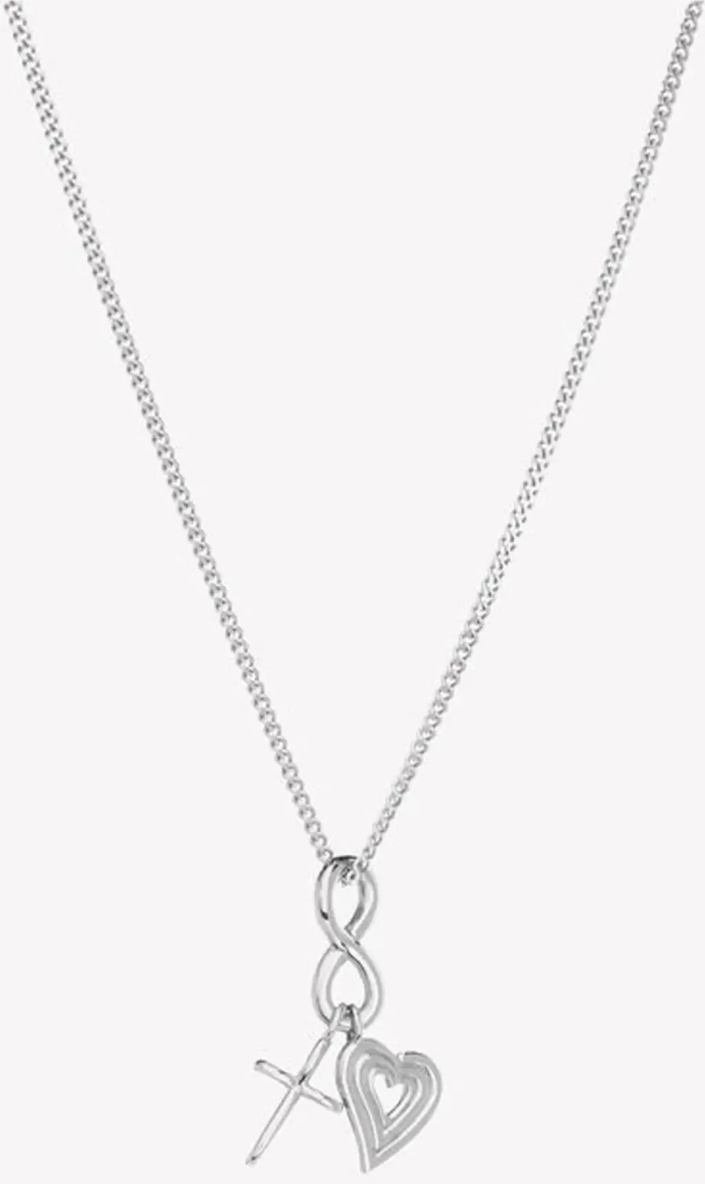 Faith, Hope, & Love Charm Pendant Necklace in Sterling Silver by Rizen Jewelry