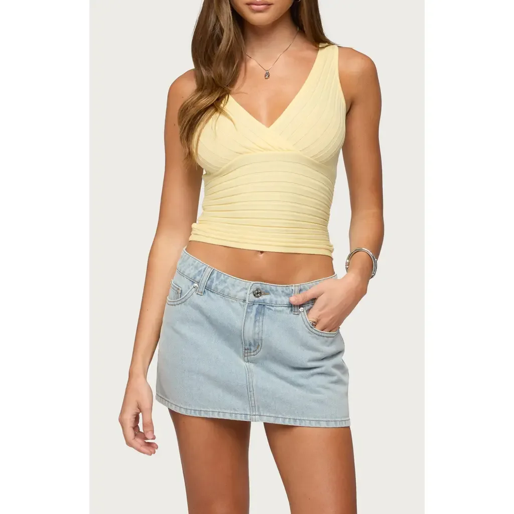 Beach Rib Sweater Tank by EDIKTED