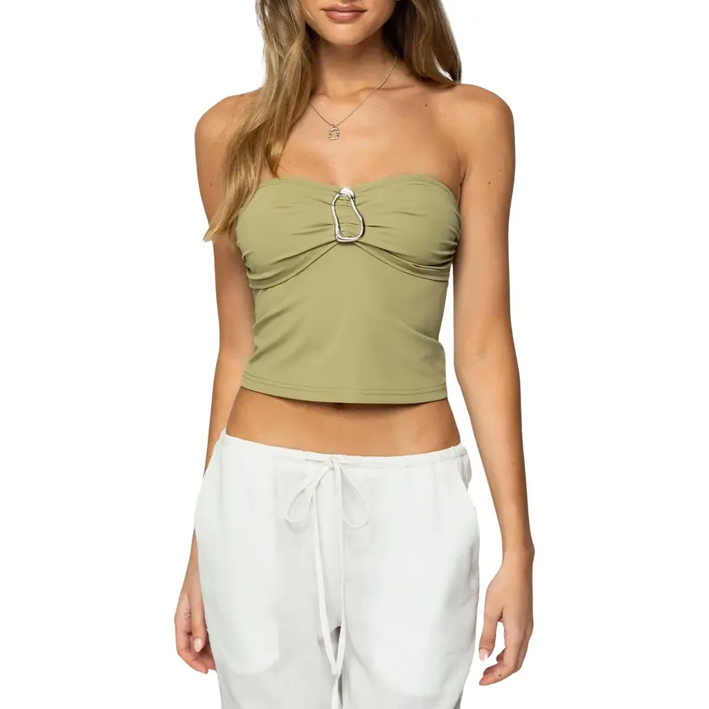 Bex Metal Ring Tube Top by EDIKTED