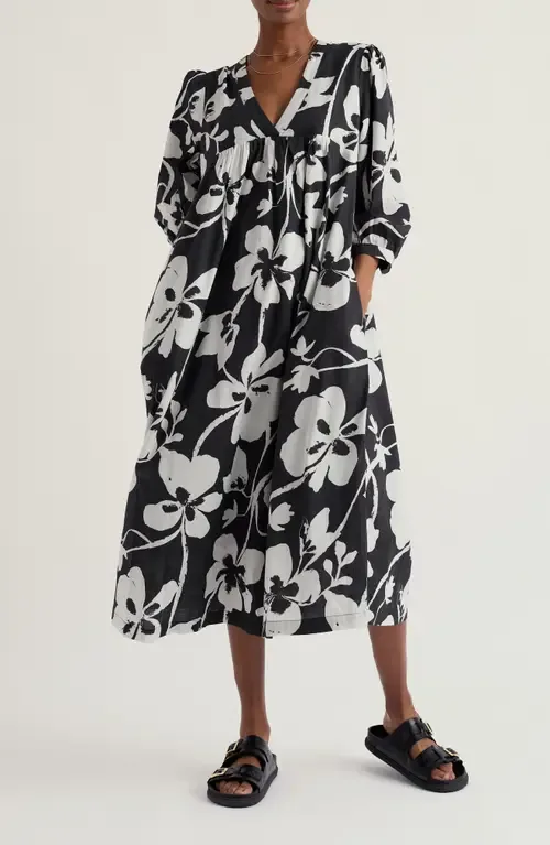 Earth Floral Organic Cotton Caftan Dress by Seasalt Cornwall