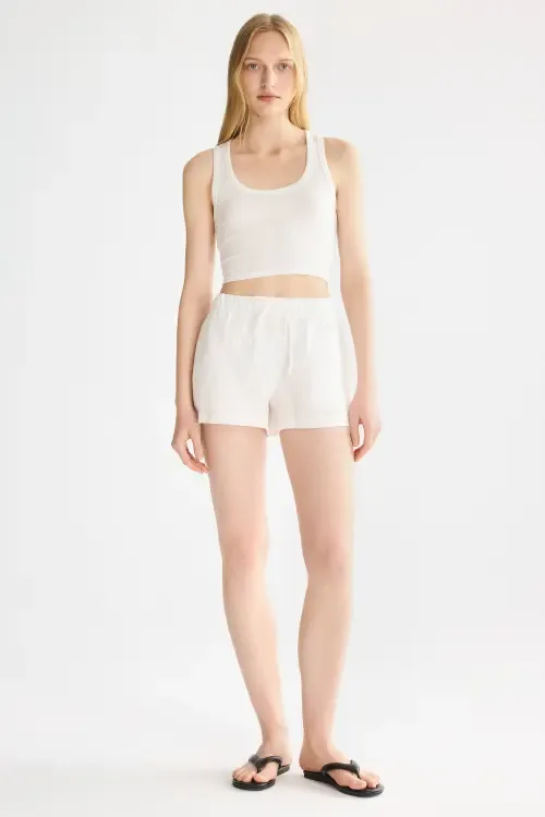 Relaxed Linen Drawstring Shorts by Orolay