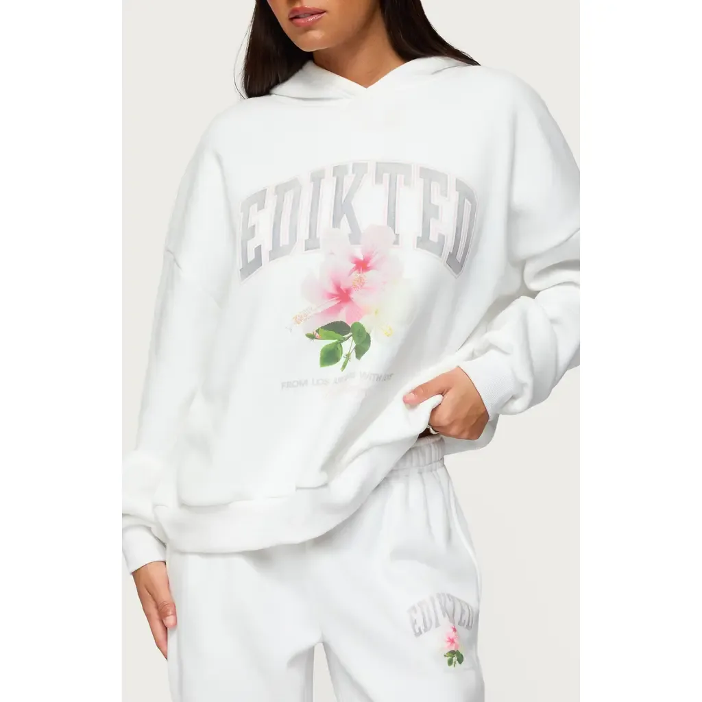 Fleura Logo Cotton Blend Hoodie