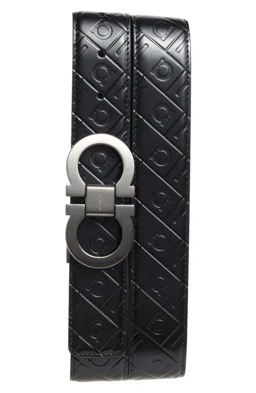 Gancini Debossed Belt by FERRAGAMO