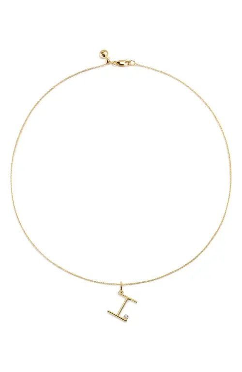 Diamond Initial Pendant Necklace in 18K Gold Vermeil I by Monica Vinader