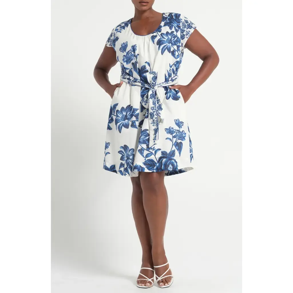 Nevara Floral Print Poplin Dress by Estelle