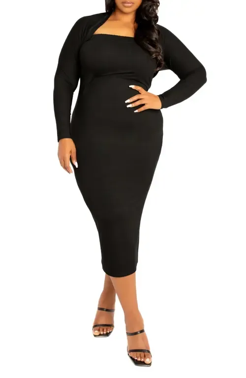 Modal Tube Dress & Shrug by BUXOM COUTURE