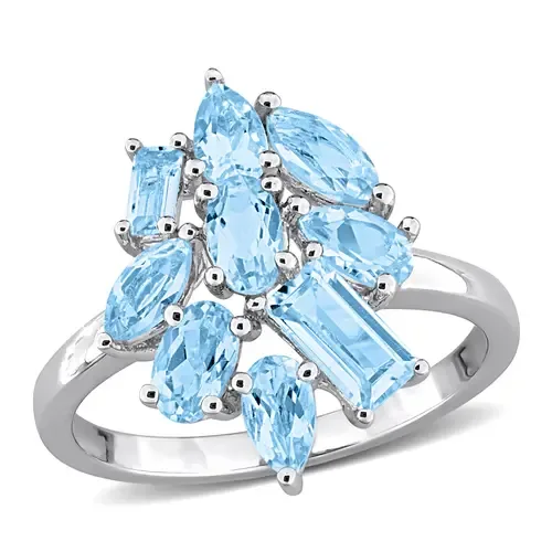 Gemstone Cluster Ring Sterling Silver by Julianna B.