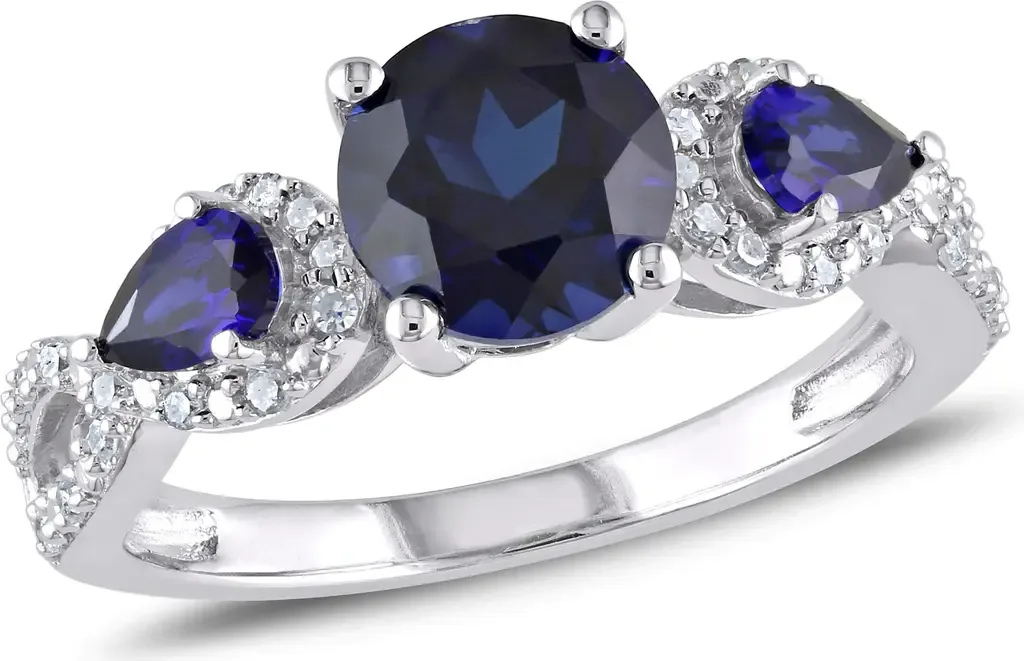 Gemstone & Diamond 3-Stone Ring by Julianna B.