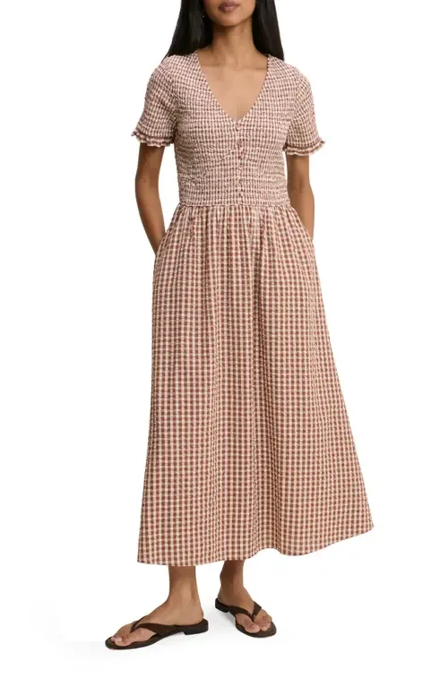 Eliza Smocked Gingham Maxi Dress by Nobody's Child