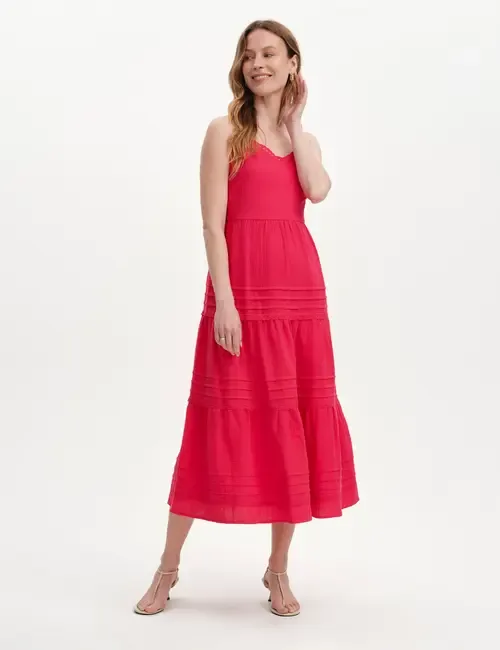 Hazel Cotton Cheesecloth Midi Dress by Finery London