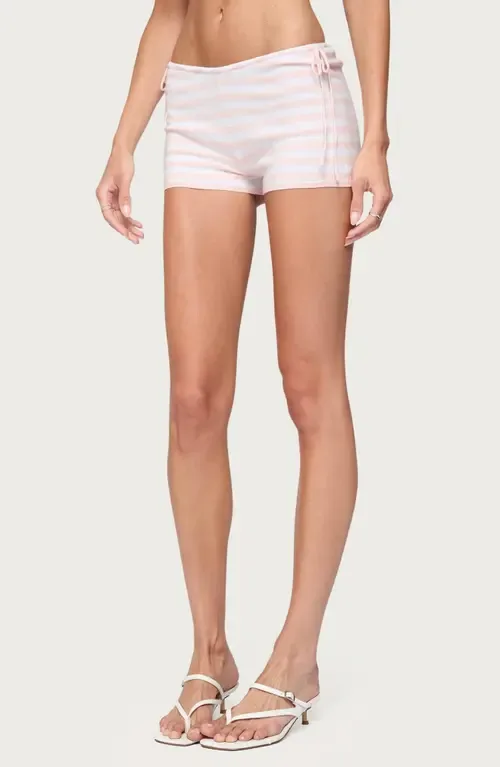 Janelle Low Rise Stripe Knit Shorts by EDIKTED