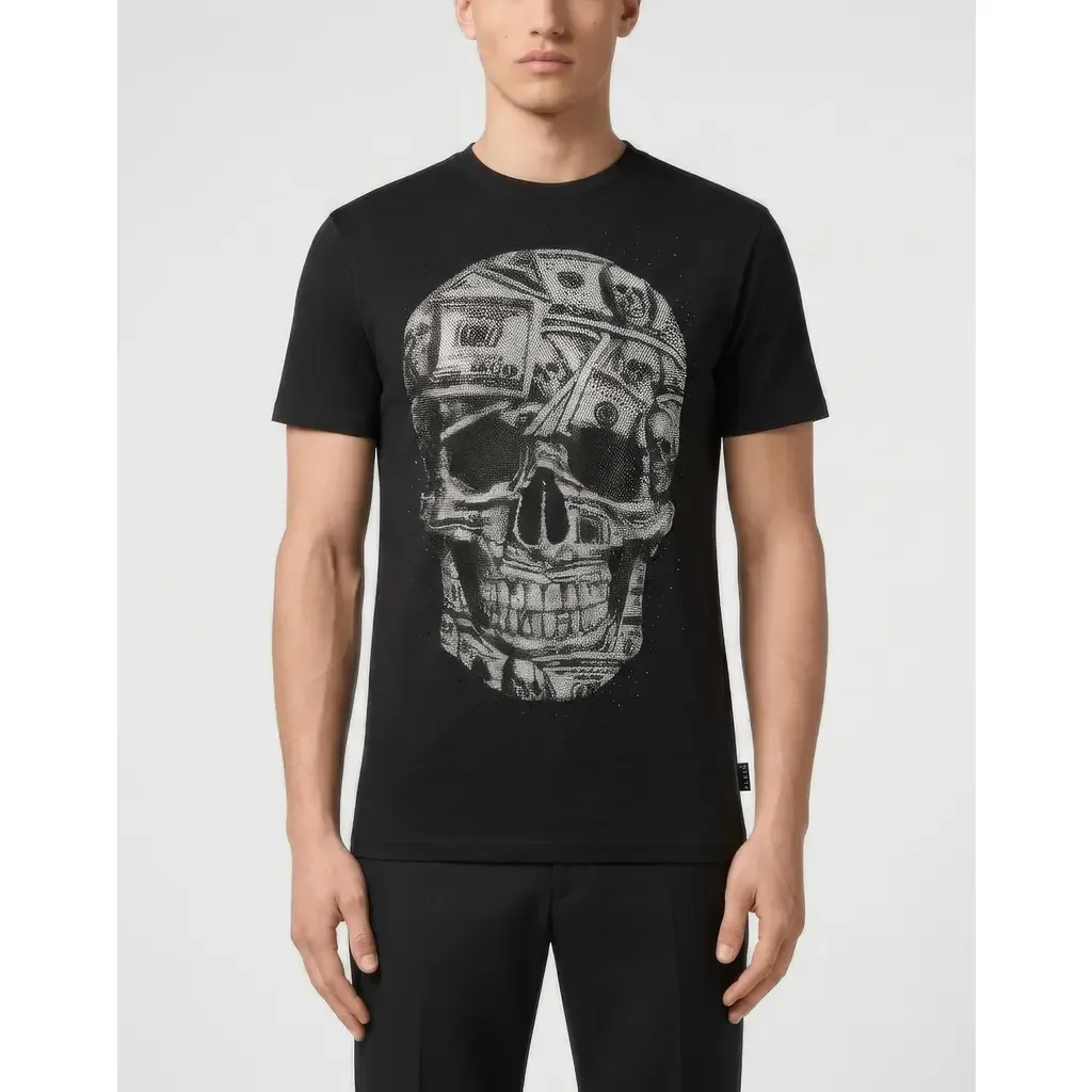 Jersey Round Neck T-Shirt Ss Skull Dollar Stones