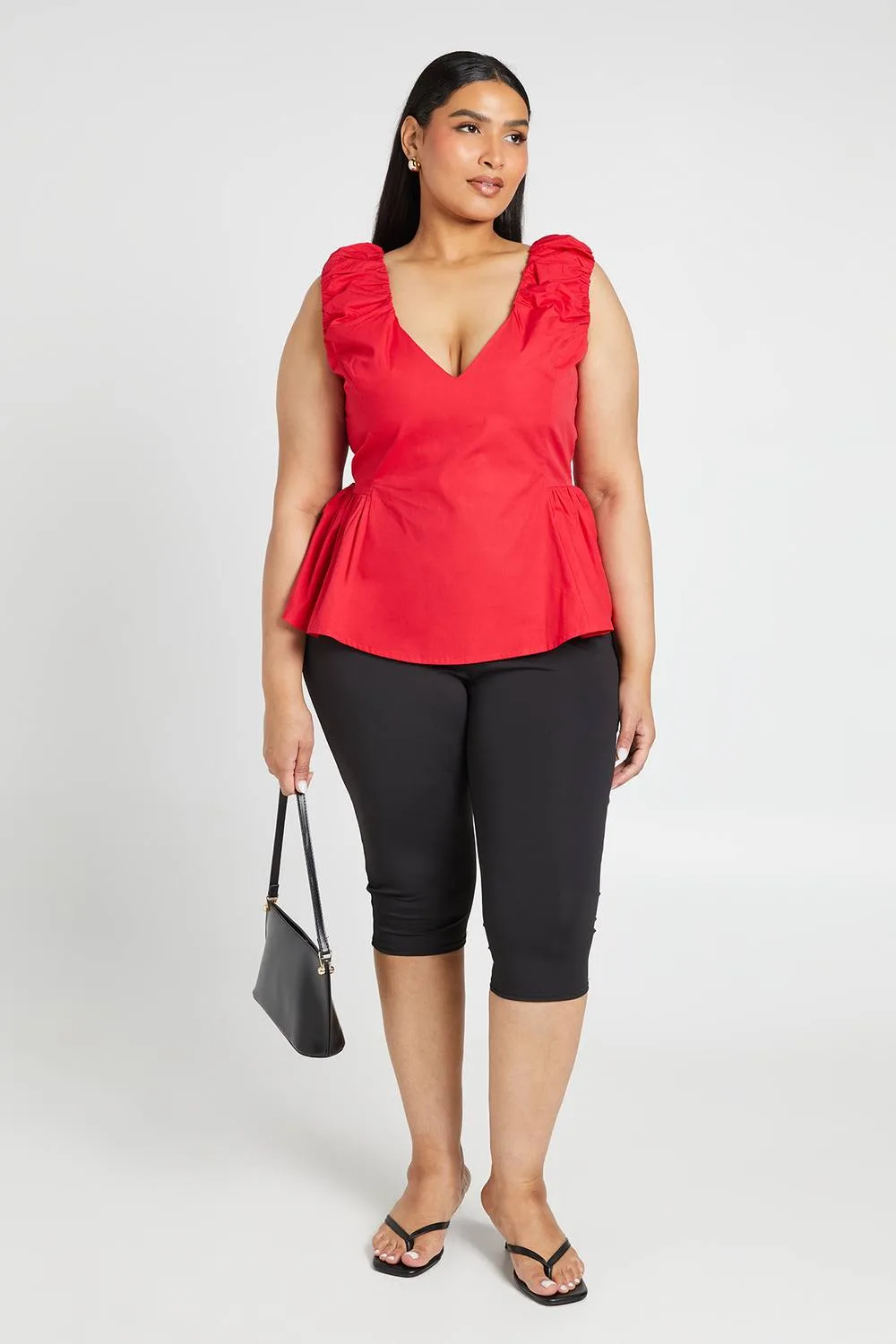 Poplin Peplum Top by boohoo
