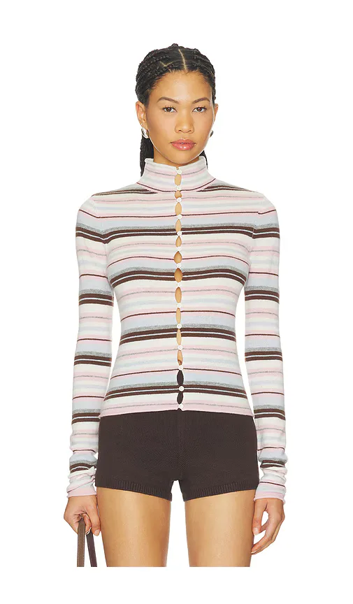 Chloe Sweater in Pink Multi Stripe by GUIZIO