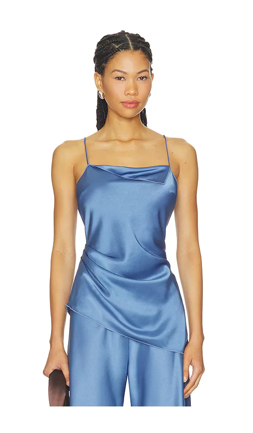 Flipped Lapel Asymmetrical Camisole Top
