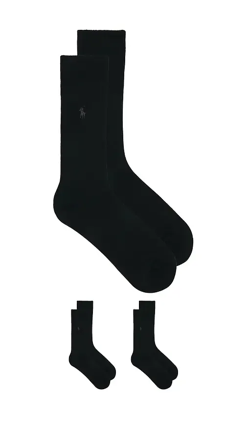 Soft Touch Flat Knit Dress Socks 3-Pack by Polo Ralph Lauren