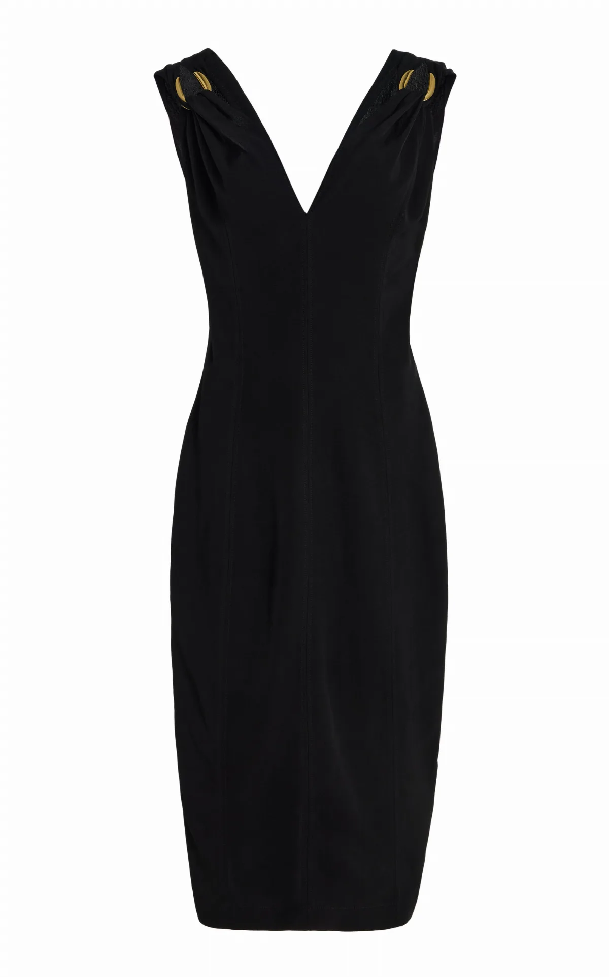 Gathered Hardware-Detailed Linen Midi Dress by Bottega Veneta
