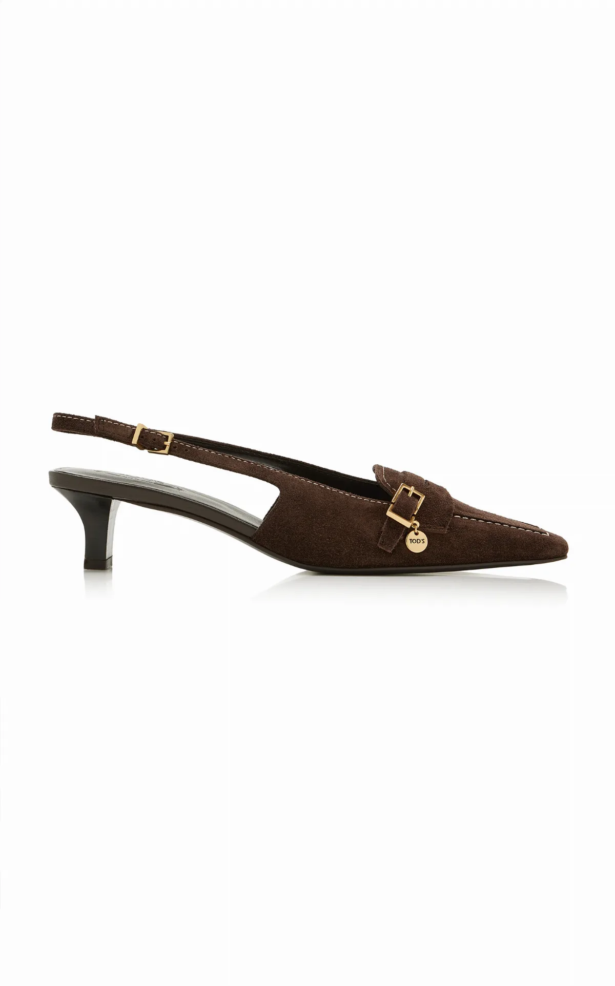 Medallion Buckle Suede Pumps by Tod's