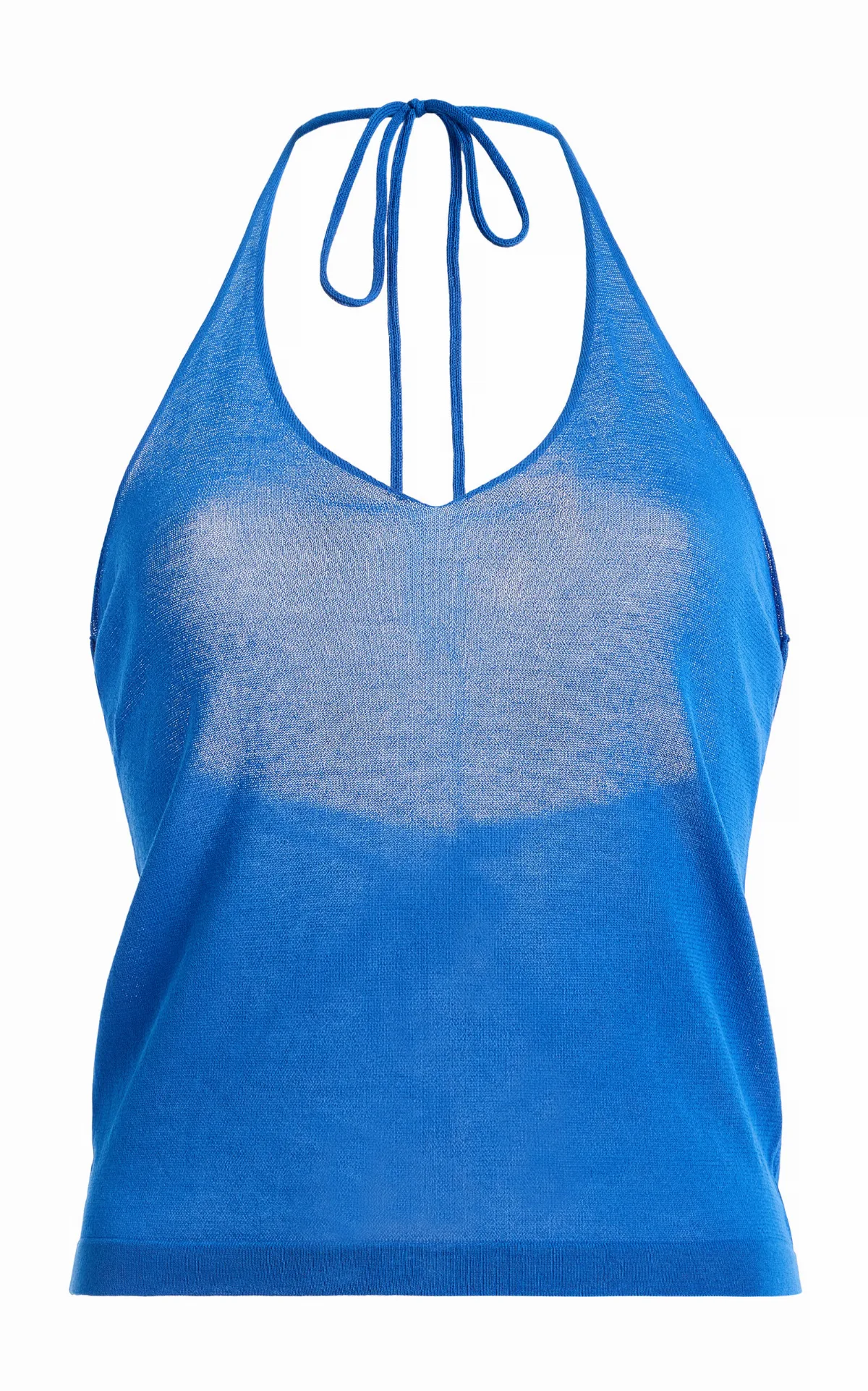 Cotton-Blend Sheer Knit Cami Top