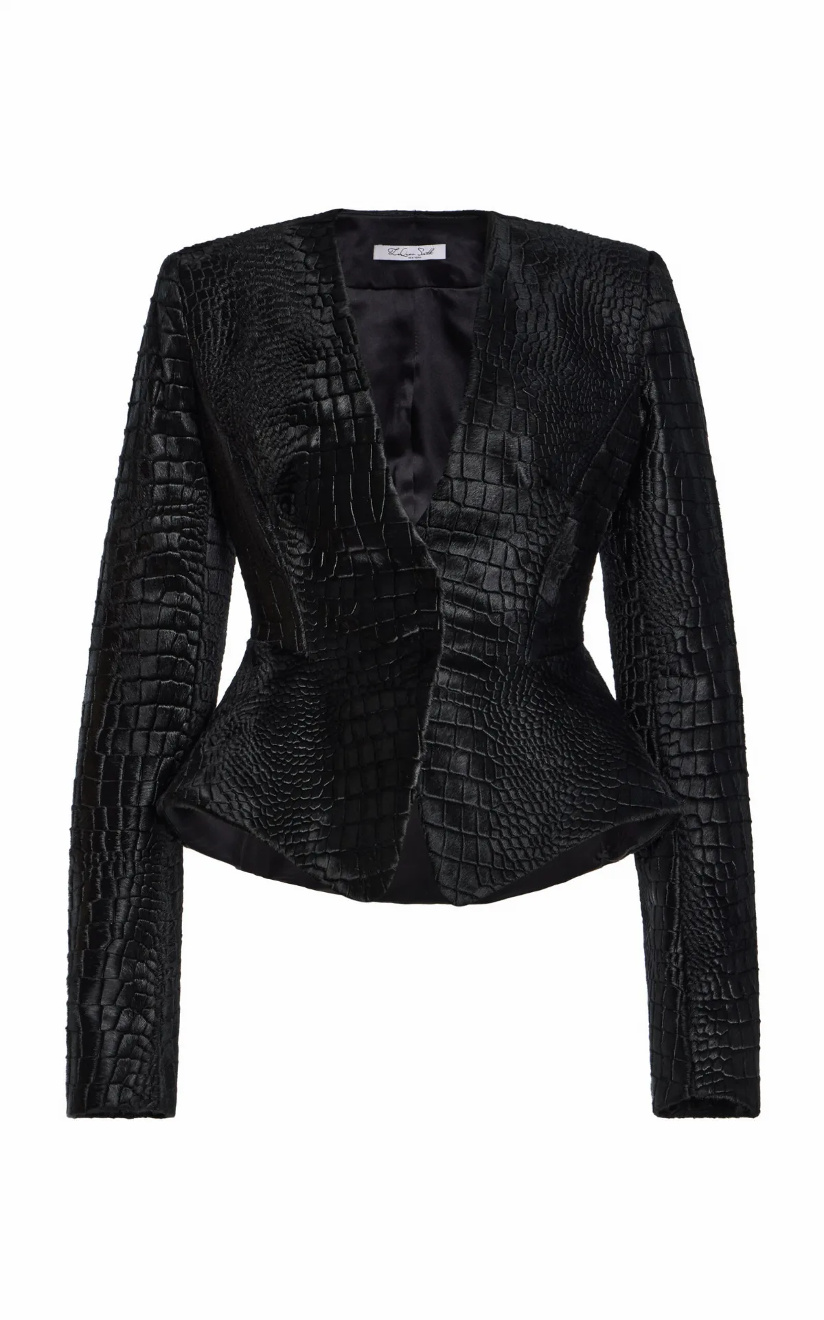 Croc-Embossed Pony Hair Blazer by LaQuan Smith