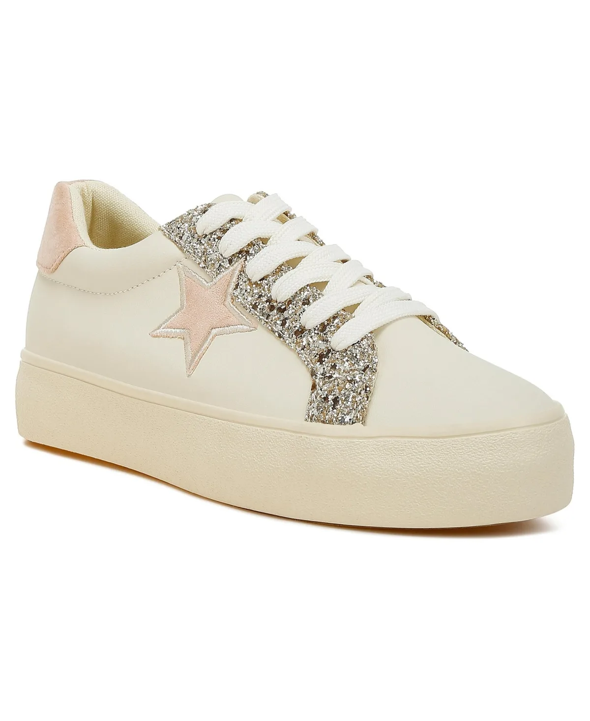 Bomber Metallic Star Glitter Sneakers by London Rag