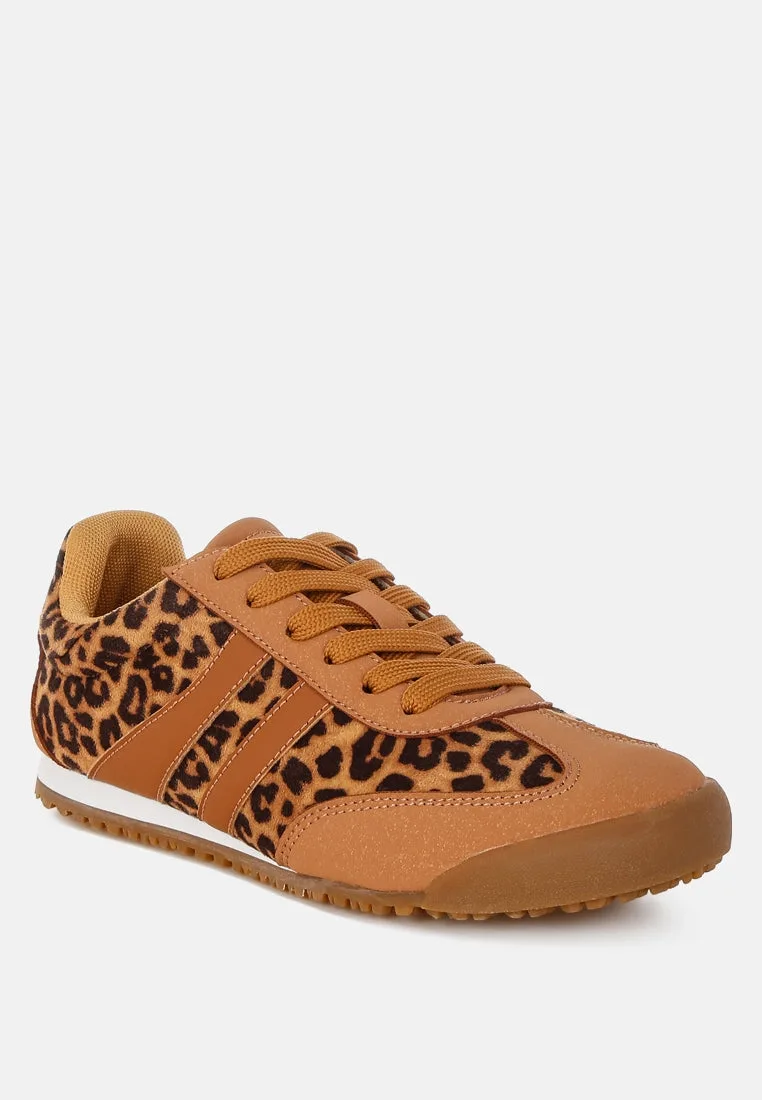 Panther Leopard Print Microfiber Sneakers