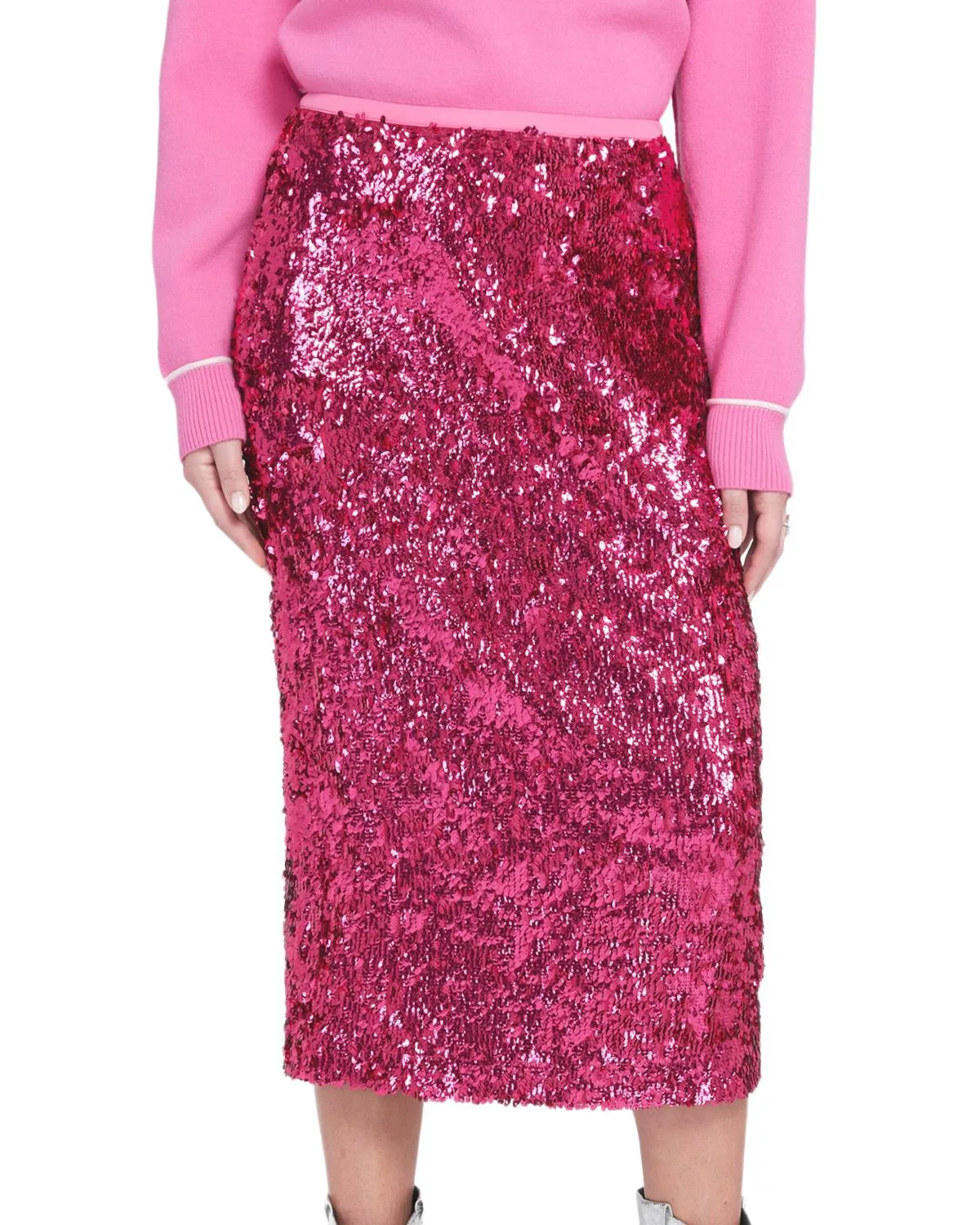 Sequin Midi Skirt Pencil by Elle Collection