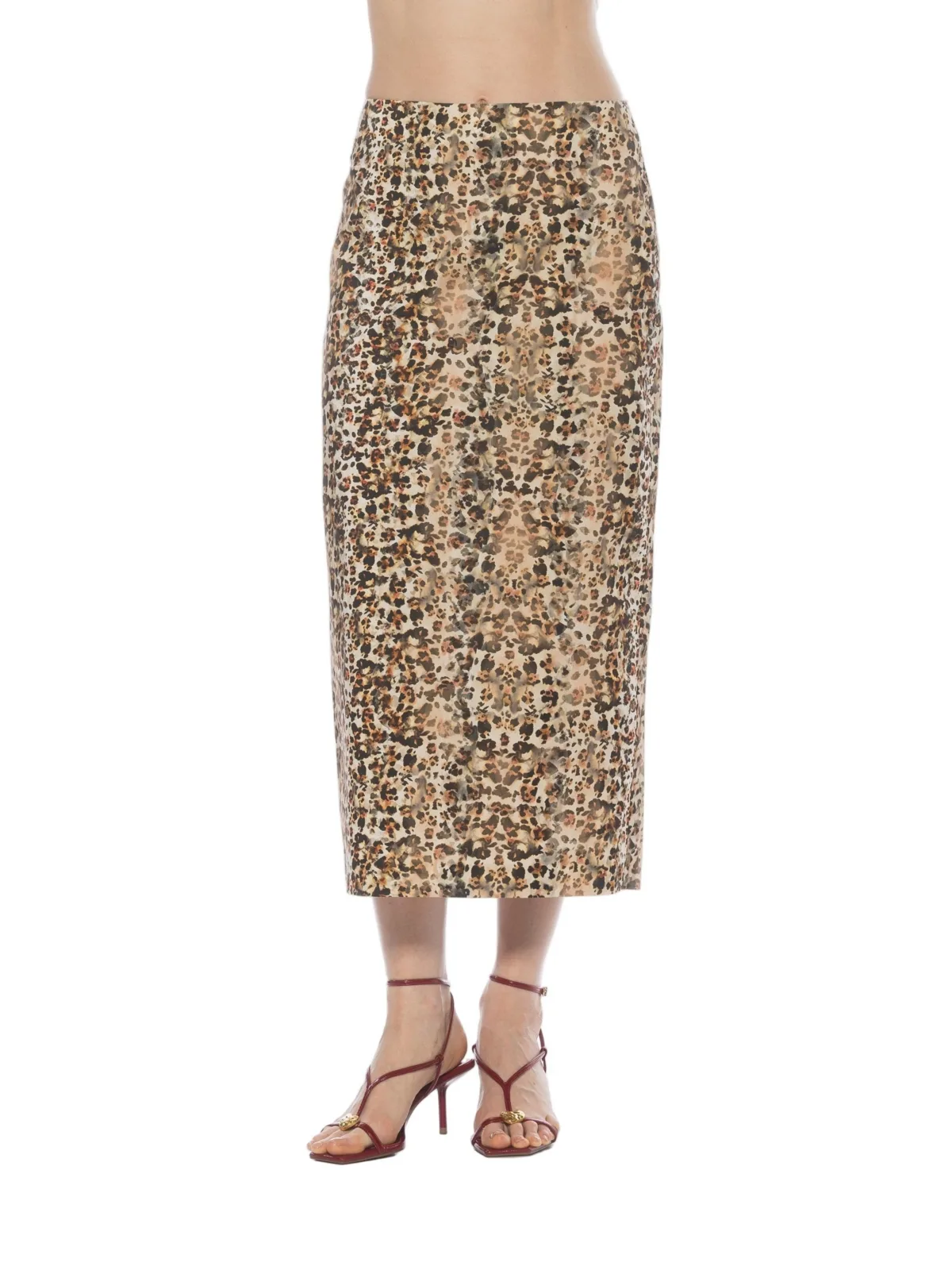 Ginni Mid-Waist Column Midi Skirt by Alexia Admor