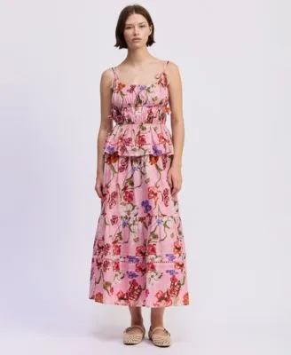 Celeste Peplum Top Printed Pull on Maxi Skirt