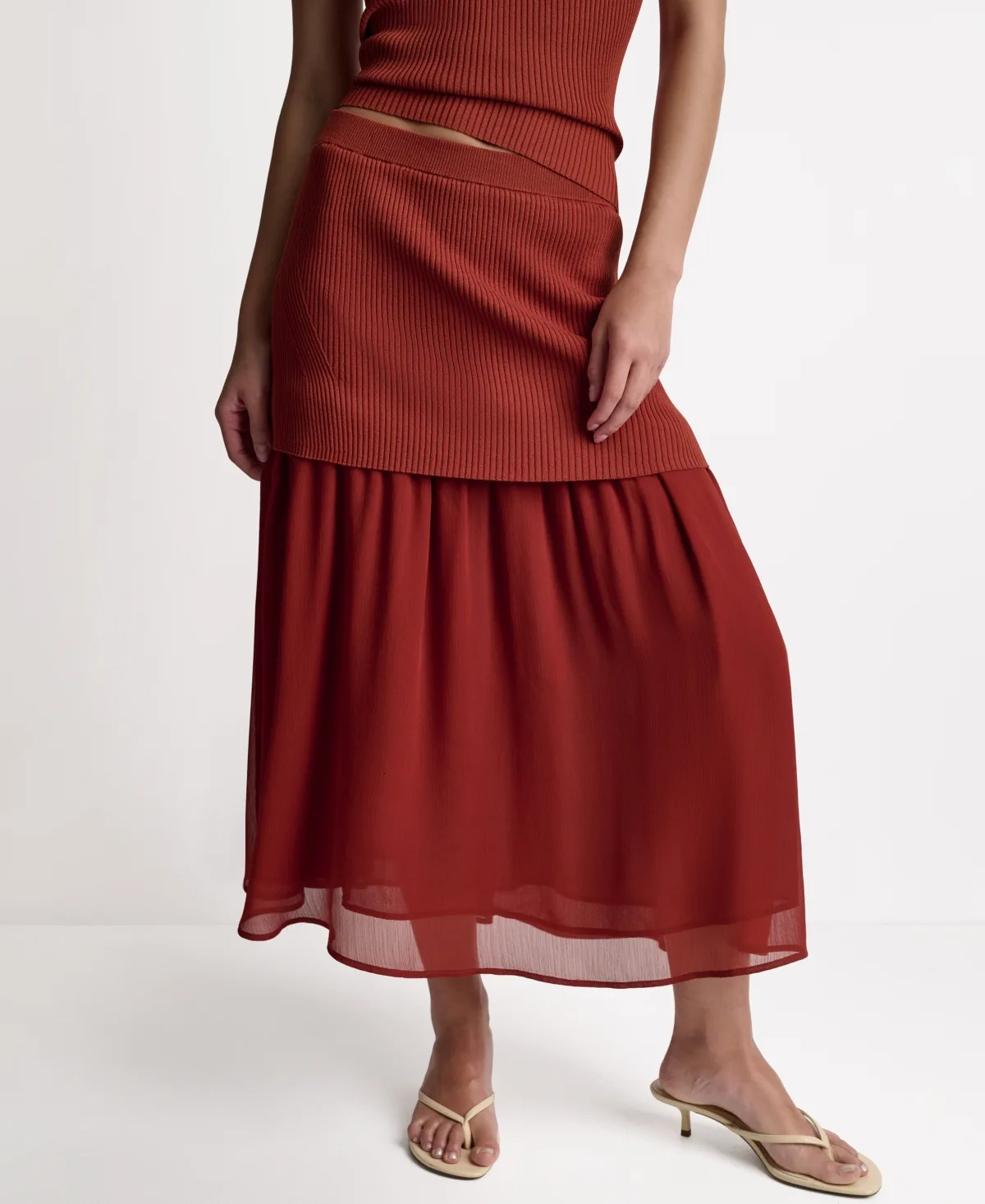 Mix Media Circular Midi Skirt by Bcbg