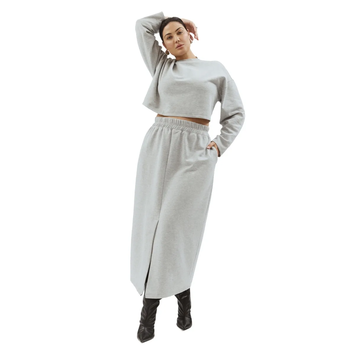 Maxi French Terry Skirt by Eloquii