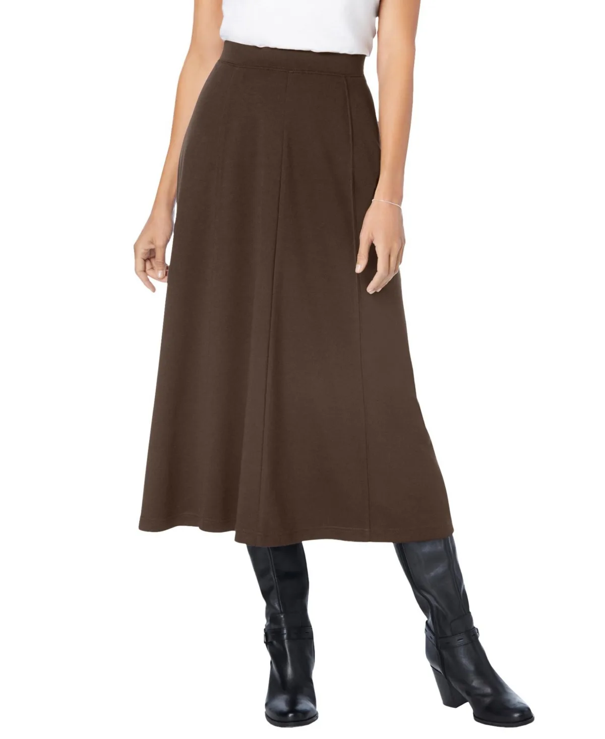 Ponte Knit A-Line Skirt by Woman Within