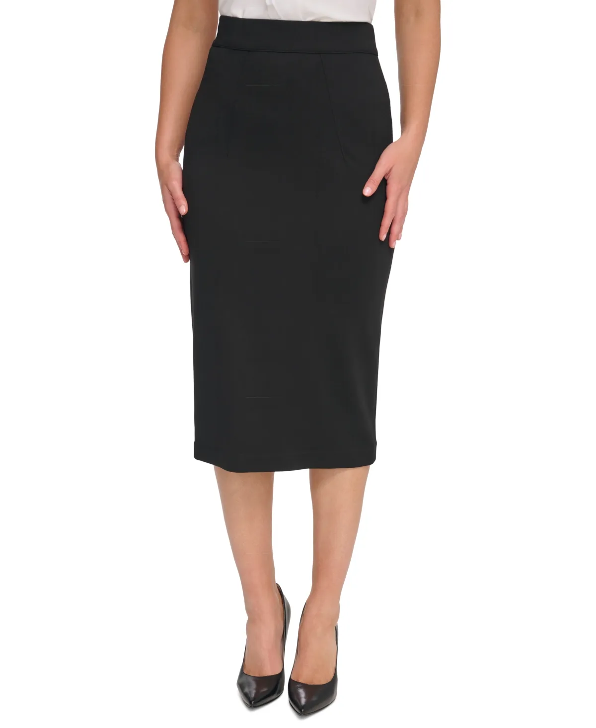 Ponte Pencil Midi Skirt
