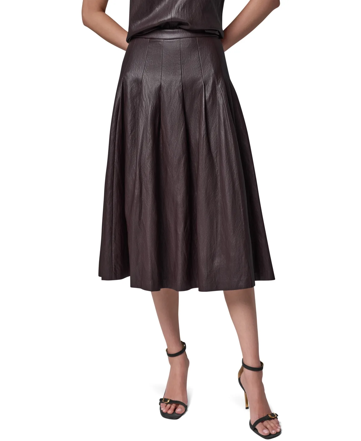 Pleated A-Line High-Waisted Skirt by Donna Karan New York