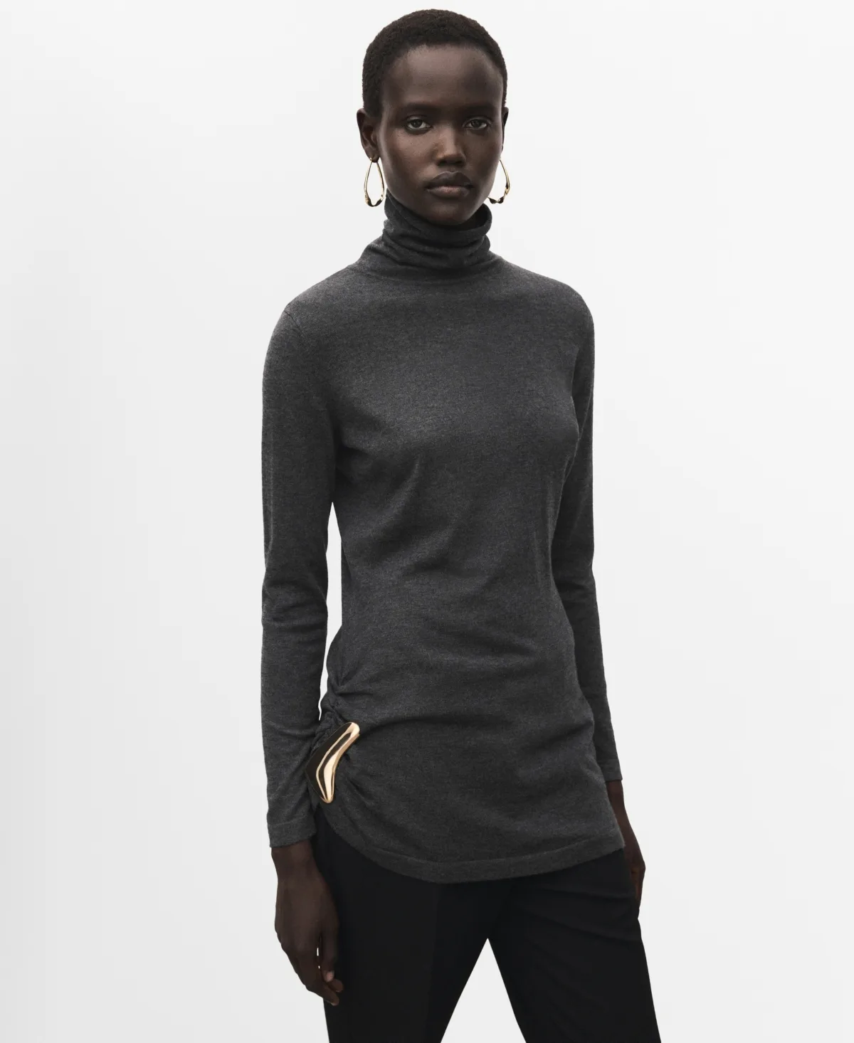 Brooch Turtleneck Sweater by Mango