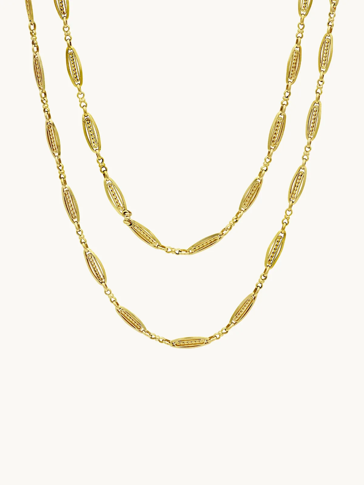 Antique French Gold Filigree-Link Chain by Fred Leighton
